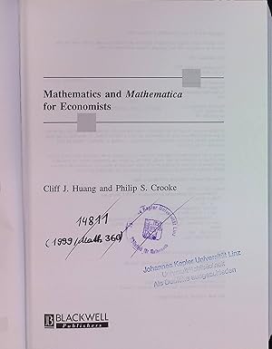 Seller image for Mathematics and Mathematica for Economists. for sale by books4less (Versandantiquariat Petra Gros GmbH & Co. KG)