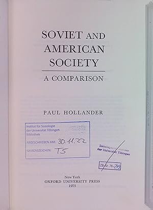 Imagen del vendedor de Soviet and American Society: A Comparison. a la venta por books4less (Versandantiquariat Petra Gros GmbH & Co. KG)