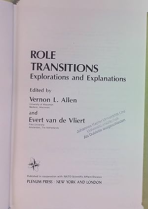 Imagen del vendedor de Role Transitions: Explorations and Explanations. Nato Conference Series, Band 23. a la venta por books4less (Versandantiquariat Petra Gros GmbH & Co. KG)