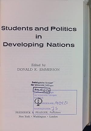 Seller image for Students and Politics in Developing Nations. for sale by books4less (Versandantiquariat Petra Gros GmbH & Co. KG)