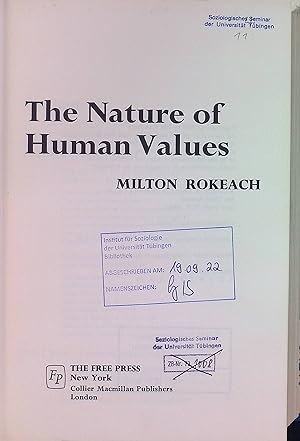 Image du vendeur pour The Nature of Human Values. mis en vente par books4less (Versandantiquariat Petra Gros GmbH & Co. KG)