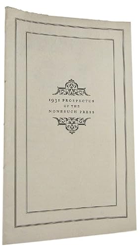 1931 PROSPECTUS OF THE NONESUCH PRESS