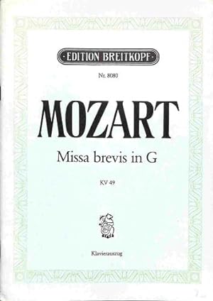 Seller image for MISSA BREVIS IN G KV 49 (47D) for sale by WeBuyBooks