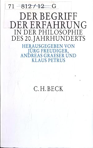 Seller image for Der Begriff der Erfahrung in der Philosophie des 20. Jahrhunderts for sale by avelibro OHG