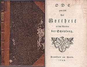 Ode zum Lob der Gottheit in den Werken der Schöpfung / Nachgebunden: Derselbe. Oden und andere Ge...