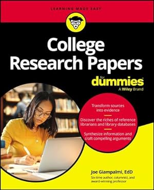 Seller image for College Research Papers For Dummies by Giampalmi, Joe [Paperback ] for sale by booksXpress