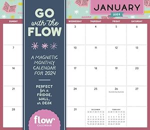 Seller image for Go with the Flow: A Magnetic Monthly Calendar 2024: A Magnetic Monthly Calendar for 2024 by Workman Calendars, Smit, Irene, van der Hulst, Astrid [Calendar ] for sale by booksXpress