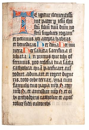 Missal: opening of the Canon of the Mass, in Latin, decorated manuscript on vellum
