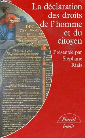 Seller image for La dclaration des droits de l'homme et du citoyen - Collection pluriel n8527. for sale by Le-Livre