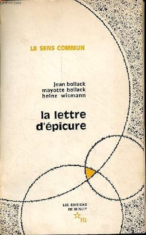 Image du vendeur pour La lettre d'picure - Collection le sens commun - ddicac par Jean et Mayotte Bollack. mis en vente par Le-Livre