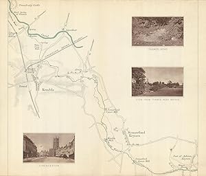 Map section Kemble - Somerford Keynes in Gloucestershire // Photographic illustrations of Thames ...
