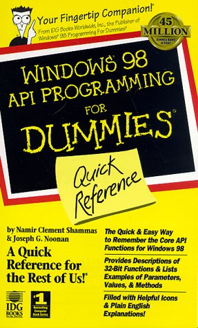 Immagine del venditore per Windows 98 Api Programming for Dummies: Quick Reference venduto da -OnTimeBooks-