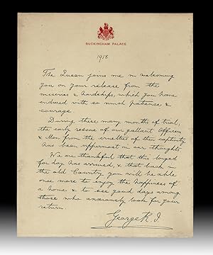 [ WW I ] 1918 POW Welcome Home Letter from the King of England