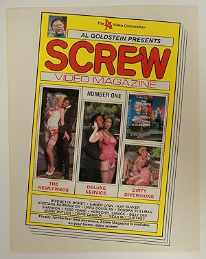 Screw Video Magazine - AL Goldstein Presents - LA Video Corp - Porn Movie Advertisement - Promoti...