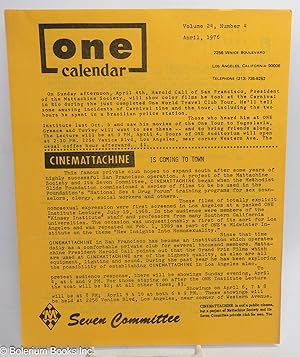 ONE Calendar vol. 24, #4, April 1976: CineMattachine is Coming to Town