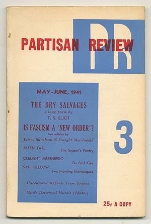 Bild des Verkufers fr Partisan Review - Volume VIII, Number 3, May-June, 1941 zum Verkauf von Between the Covers-Rare Books, Inc. ABAA