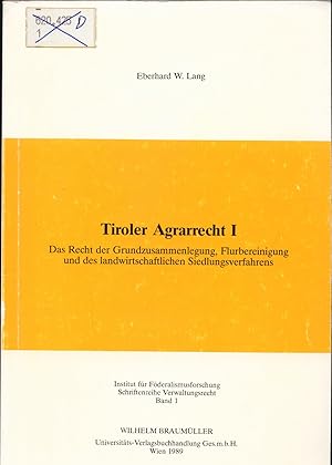 Seller image for Tiroler Agrarrecht I for sale by avelibro OHG