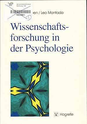 Bild des Verkufers fr Wissenschaftsforschung in der Psychologie zum Verkauf von avelibro OHG