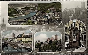 Bild des Verkufers fr Ansichtskarte / Postkarte Wertheim am Main, Schloss, Tauber, Brunnen zum Verkauf von akpool GmbH