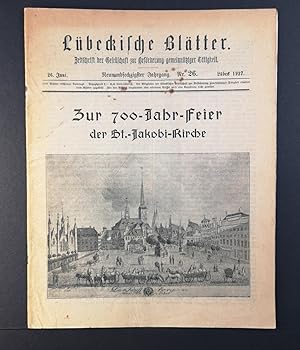 Imagen del vendedor de Lbeckische Bltter: Zeitschrift der Gesellschaft zur Befrderung gemeinntziger Ttigkeit. Neunundsechzigster Jahrgang. Nr. 26. 1927. a la venta por ANTIQUARIAT Franke BRUDDENBOOKS