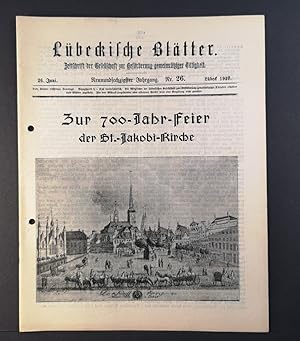 Bild des Verkufers fr Lbeckische Bltter: Zeitschrift der Gesellschaft zur Befrderung gemeinntziger Ttigkeit. Neunundsechzigster Jahrgang. Nr. 26. 1927. zum Verkauf von ANTIQUARIAT Franke BRUDDENBOOKS