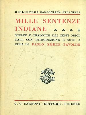 Immagine del venditore per Mille sentenze indiane. venduto da Librodifaccia