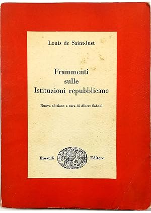 Imagen del vendedor de Frammenti sulle Istituzioni repubblicane Seguito da testi inediti a la venta por Libreria Tara