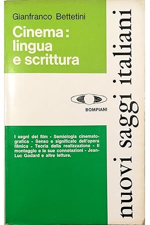 Imagen del vendedor de Cinema: lingua e scrittura a la venta por Libreria Tara