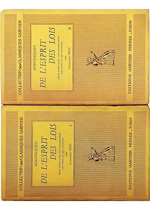 Immagine del venditore per De l'esprit des lois Texte tabli avec une introduction, des notes et des variantes par Gonzague Truc - completo in 2 voll. venduto da Libreria Tara