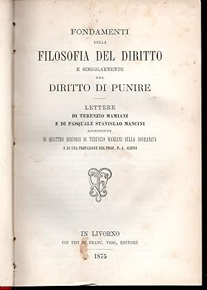 Fondamenti della filosofia del diritto e singolarmente del diritto di punire Lettere di Terenzio ...