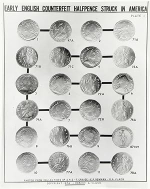 EARLY ENGLISH COUNTERFEIT HALFPENCE STRUCK IN AMERICA. PHOTOS FROM THE COLLECTIONS OF A.N.S., T. ...