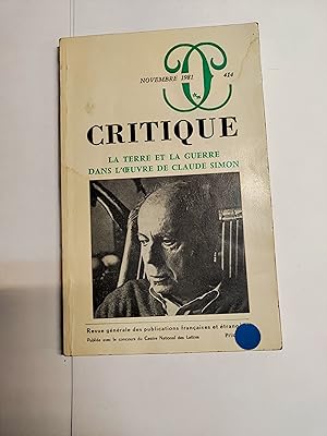 La Terre et la Guerre dans l'oeuvre de Claude Simon