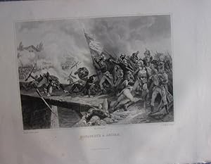 Gravure sur acier 1844 MILITARIA BATAILLE A ARCOLE