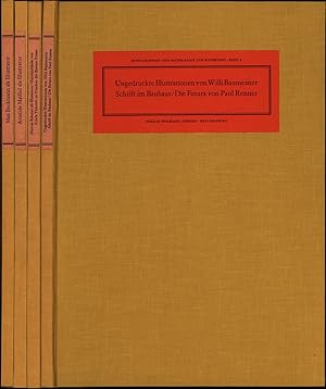 Bild des Verkufers fr Monographien und Materialien zur Buchkunst. 4 Bnde (= komplett). Band 1: Max Beckmann als Illustrator. 39 Abbildungen. Mit einer Einfhrung von Adolf Jannasch. Band 2: Ungedruckte Illustrationen von Willi Baumeister. 20 Abbildungen. Mit einer Einfhrung von Heinz Spielmann. Schrift im Bauhaus/ Die Futura von Paul Renner. 18 Abbildungen. Mit einer Einfhrung von Hans Peter Willberg. Band 3: Aristide Maillol als Illustrator. 61 Abbildungen. Mit einer Einfhrung von Gnter Busch. Band 4: Marcus Behmer als Illustrator. 38 Abbildungen. Mit einer Einleitung von Hans Adolf Halbey. Handeinbnde von Frieda Thiersch zu Drucken der Bremer Presse. 14 Abbildungen. Mit einer Einleitung von F. A. Schmidt-Knsemller. zum Verkauf von Antiquariat Lenzen