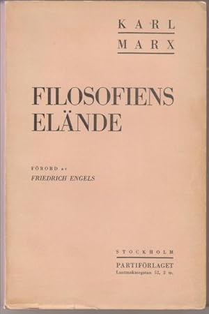 Filosofins elände. Svar på Proudhons Eländets filosofi.