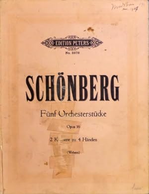 [Op. 16] Fünf Orchesterstücke. Originalfassung., Bearbeitung für 2 Klaviere zu 4 Händen von Anton...
