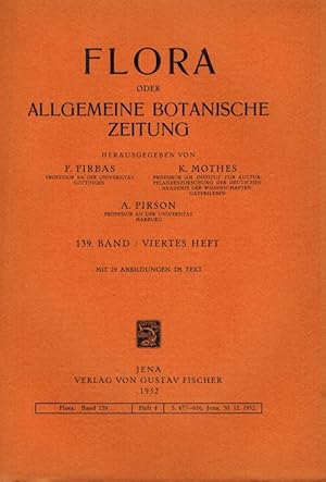 Bild des Verkufers fr Flora oder Allgemeine Botanische Zeitung 139.Band 1952, Heft 4 zum Verkauf von Clivia Mueller