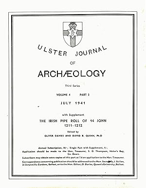Ulster Journal of Archaeology Third Series Volume 4 Part 2.