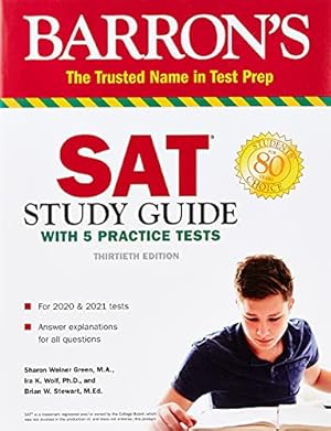 Imagen del vendedor de SAT Study Guide with 5 Practice Tests (Barron's Test Prep) a la venta por ZBK Books