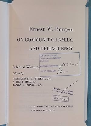 Seller image for On Community, Family, and Delinquency: Selected Writings The Heritage of Sociology for sale by books4less (Versandantiquariat Petra Gros GmbH & Co. KG)