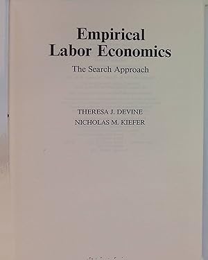 Imagen del vendedor de Empirical Labor Economics: The Search Approach. a la venta por books4less (Versandantiquariat Petra Gros GmbH & Co. KG)