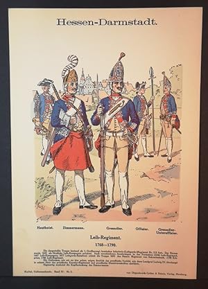 Bild des Verkufers fr Chromolithografie von 1896. Hessen-Darmstadt. Leib-Regiment. 1768-1790. zum Verkauf von ANTIQUARIAT Franke BRUDDENBOOKS