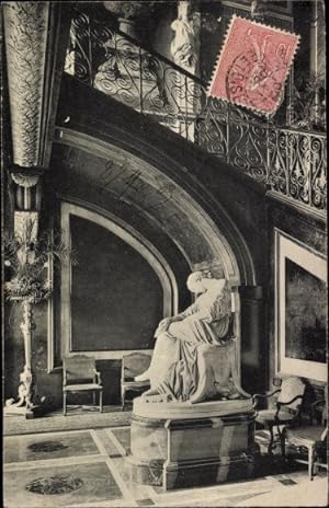Ansichtskarte / Postkarte Dampierre Yvelines, Blick ins Schloss, Statue, Treppenaufgang
