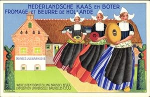 Ansichtskarte / Postkarte Brüssel, Weltausstellung 1935, Nederlandsche Kaas en Boter Fromage et B...