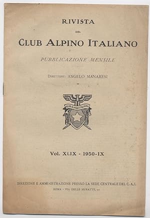 Club alpino italiano Rivista mensile Indici anno 1930