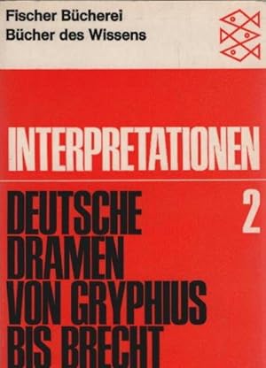 Seller image for Deutsche Dramen von Gryphius bis Brecht. hrsg. von Jost Schillemeit / Interpretationen ; Bd. 2; Fischer-Taschenbcher ; 6021 : Bcher d. Wissens for sale by Schrmann und Kiewning GbR
