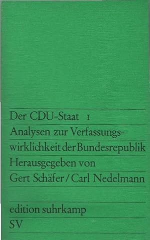 Bild des Verkufers fr Der CDU-Staat; Teil: 1. / edition suhrkamp 370/1 zum Verkauf von Schrmann und Kiewning GbR