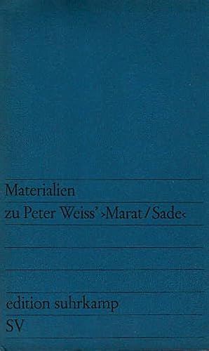 Bild des Verkufers fr Materialien zu Peter Weiss' Marat, Sade / [Zusammengestellt von Karlheinz Braun] zum Verkauf von Schrmann und Kiewning GbR