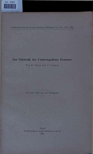 Seller image for Zur Tektonik des Unterengadiner Fensters. Sonderabdruck aus Eclogae geologicae Helvetiae, Vol. XVI. N2. for sale by Antiquariat Bookfarm