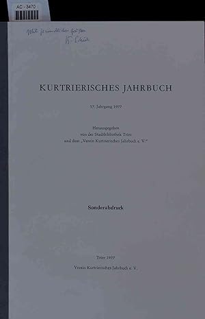 Seller image for Kurtrierisches Jahrbuch. Sonderabdruck. for sale by Antiquariat Bookfarm